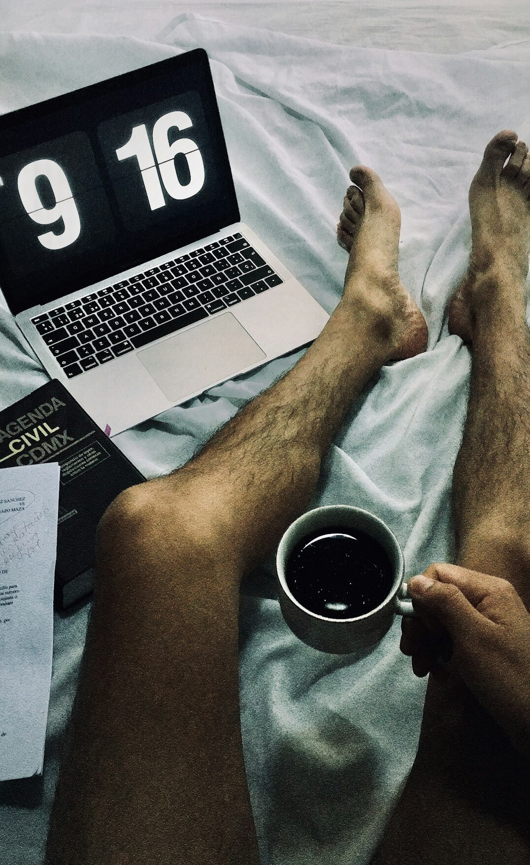 person relaxing after productive day