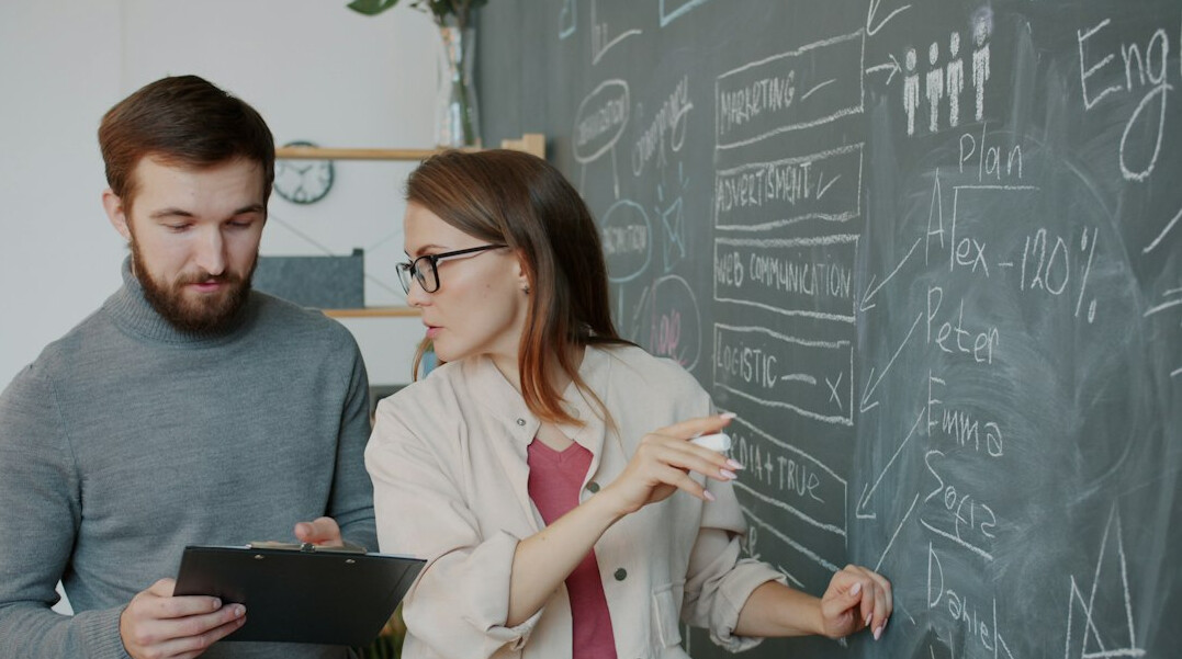 teacher reviewing student analytics